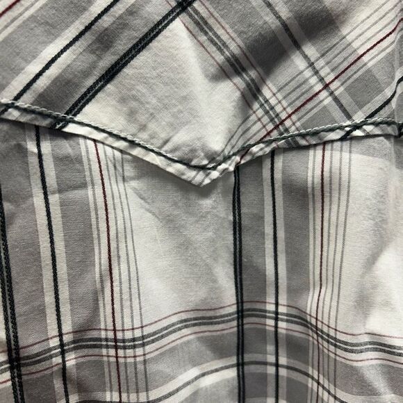 Current Black and White Plaid Pearl Button Western Extra Large (XL) - Picture 3 of 5